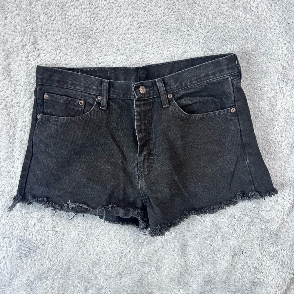Wrangler Black Denim Cutoff Jean Shorts  Men’s Sz 33